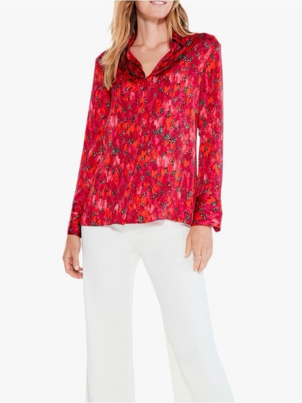 NIC+ZOE Mix and Mingle Long Sleeve Blouse size medium